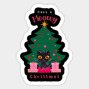 Christmas Design Cute Cat Sticker